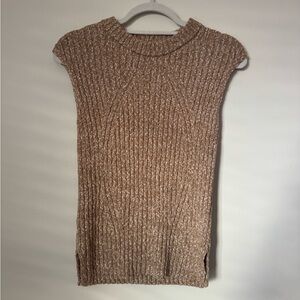 LOFT Tan Ribbed Knit Tank Sweater